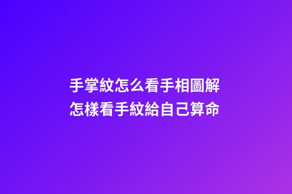 手掌紋怎么看手相圖解 怎樣看手紋給自己算命-第1張-觀點-玄機派